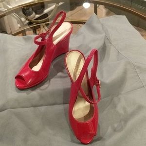 Red Chaps Wedge Sandal